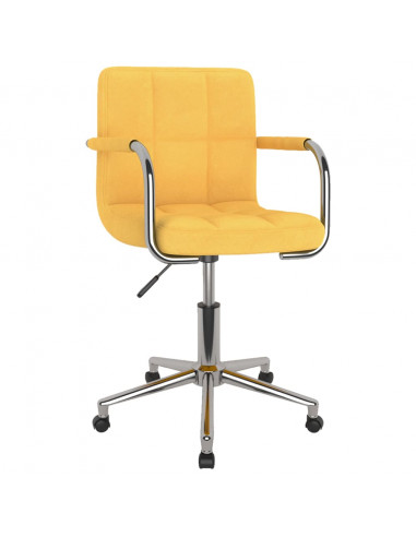 Sedia da Ufficio Girevole Giallo Senape in Tessuto