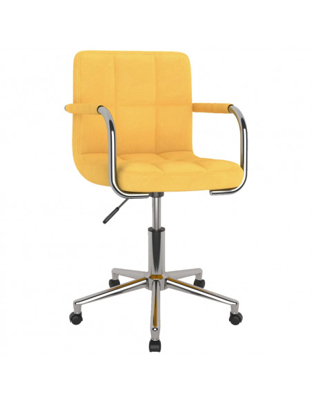 Sedia da Ufficio Girevole Giallo Senape in Tessuto