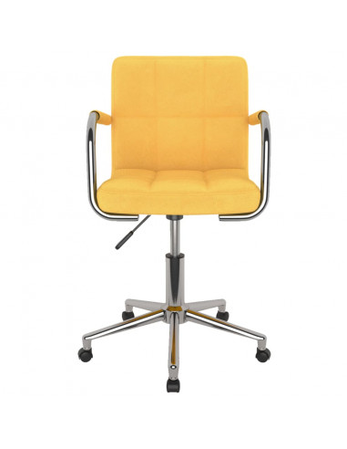 Sedia da Ufficio Girevole Giallo Senape in Tessuto