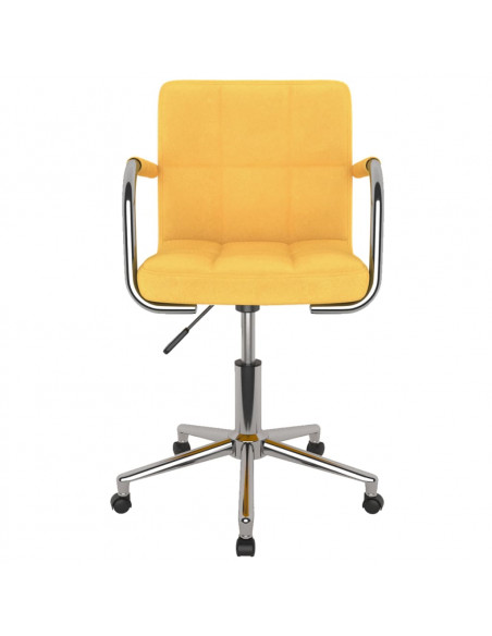 Sedia da Ufficio Girevole Giallo Senape in Tessuto