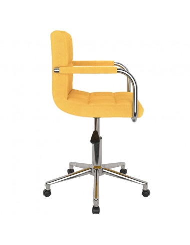 Sedia da Ufficio Girevole Giallo Senape in Tessuto