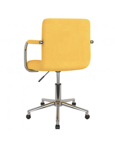 Sedia da Ufficio Girevole Giallo Senape in Tessuto