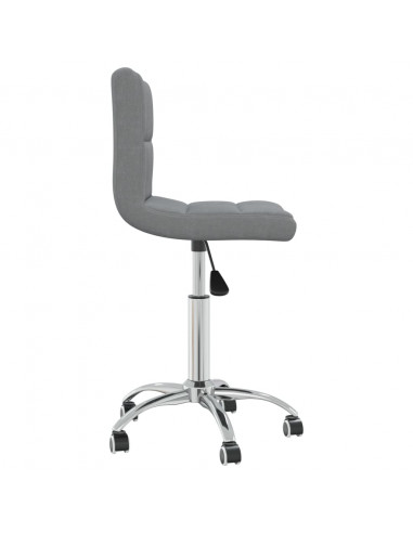Sedia da Ufficio Girevole Grigio Chiaro in Tessuto