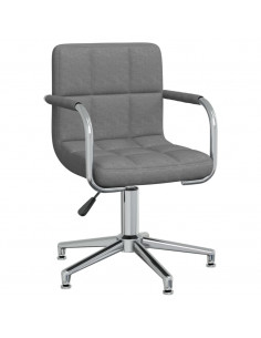 Sedia da Ufficio Girevole Grigio Chiaro in Tessuto 2