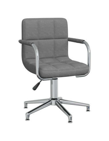 Sedia da Ufficio Girevole Grigio Chiaro in Tessuto