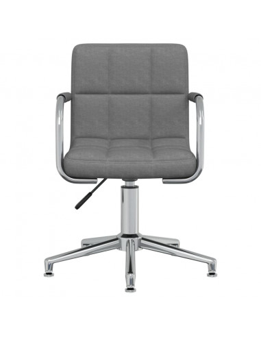 Sedia da Ufficio Girevole Grigio Chiaro in Tessuto