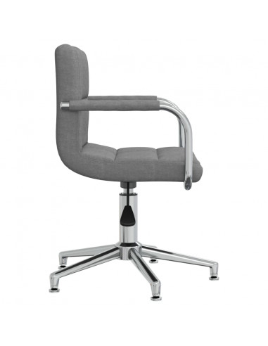 Sedia da Ufficio Girevole Grigio Chiaro in Tessuto