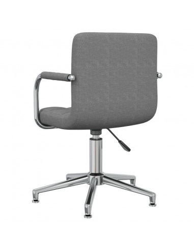 Sedia da Ufficio Girevole Grigio Chiaro in Tessuto