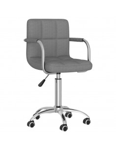 Sedia da Ufficio Girevole Grigio Chiaro in Tessuto 2
