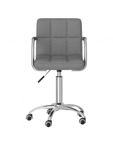 Sedia da Ufficio Girevole Grigio Chiaro in Tessuto
