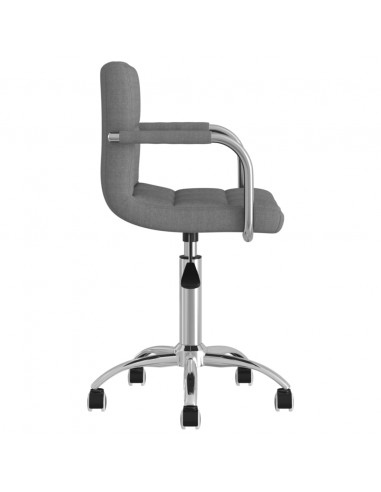 Sedia da Ufficio Girevole Grigio Chiaro in Tessuto