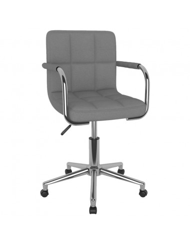 Sedia da Ufficio Girevole Grigio Chiaro in Tessuto