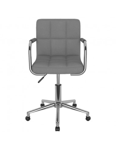 Sedia da Ufficio Girevole Grigio Chiaro in Tessuto