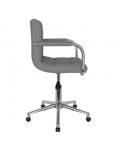 Sedia da Ufficio Girevole Grigio Chiaro in Tessuto