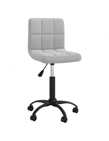 Sedia da Ufficio Girevole Grigio Chiaro in Velluto
