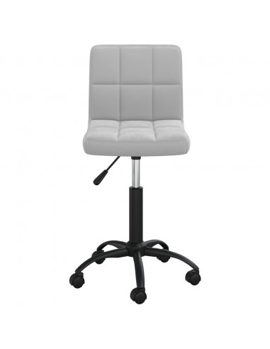 Sedia da Ufficio Girevole Grigio Chiaro in Velluto