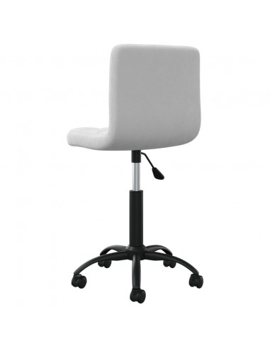 Sedia da Ufficio Girevole Grigio Chiaro in Velluto