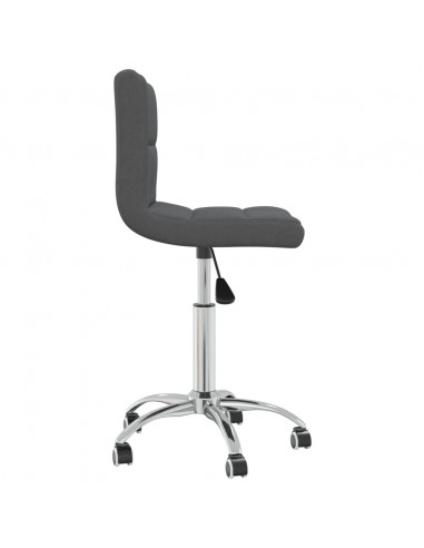 Sedia da Ufficio Girevole Grigio Scuro in Tessuto