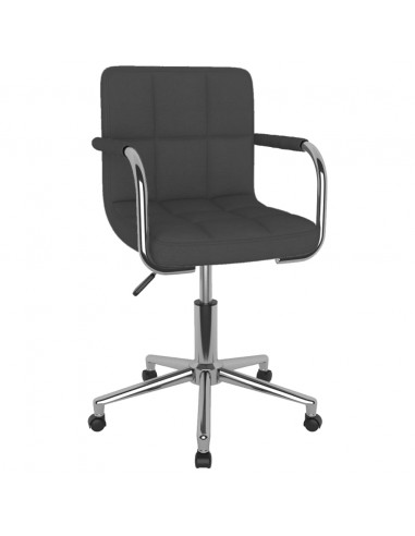 Sedia da Ufficio Girevole Grigio Scuro in Tessuto