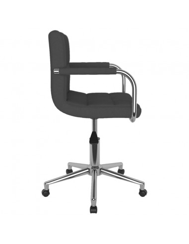 Sedia da Ufficio Girevole Grigio Scuro in Tessuto