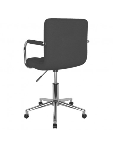 Sedia da Ufficio Girevole Grigio Scuro in Tessuto