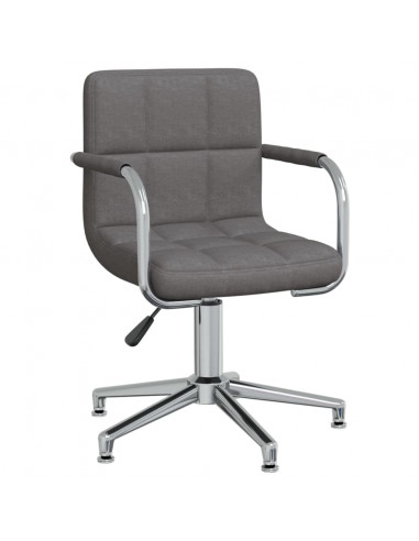 Sedia da Ufficio Girevole Grigio Scuro in Tessuto