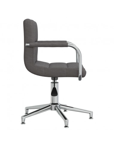 Sedia da Ufficio Girevole Grigio Scuro in Tessuto