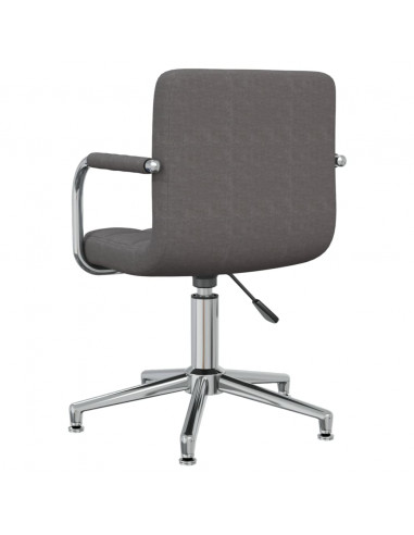 Sedia da Ufficio Girevole Grigio Scuro in Tessuto