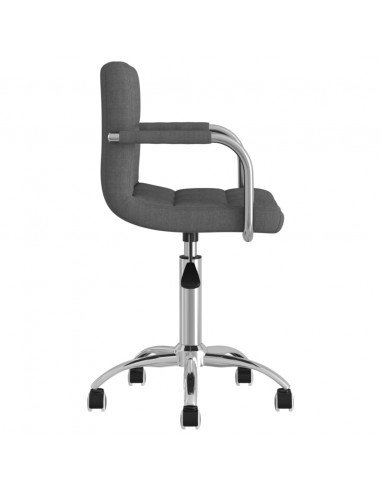 Sedia da Ufficio Girevole Grigio Scuro in Tessuto