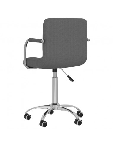 Sedia da Ufficio Girevole Grigio Scuro in Tessuto