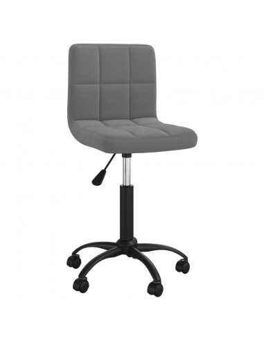 Sedia da Ufficio Girevole Grigio Scuro in Velluto