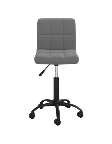 Sedia da Ufficio Girevole Grigio Scuro in Velluto