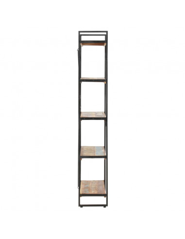 Libreria a 5 Ripiani 140x30x180 cm in Massello di Recupero