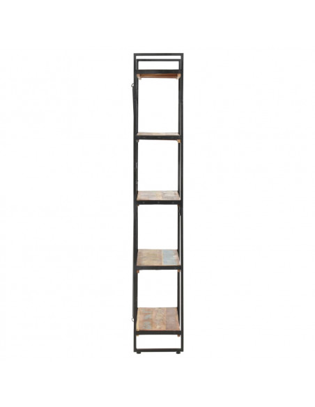 Libreria a 5 Ripiani 140x30x180 cm in Massello di Recupero
