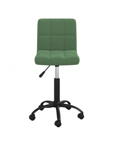 Sedia da Ufficio Girevole Verde Scuro in Velluto