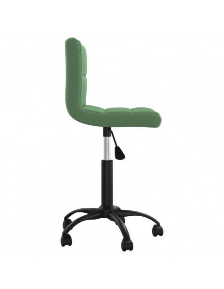 Sedia da Ufficio Girevole Verde Scuro in Velluto