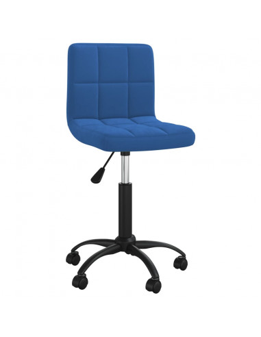 Sedia Girevole da Ufficio Blu in Velluto