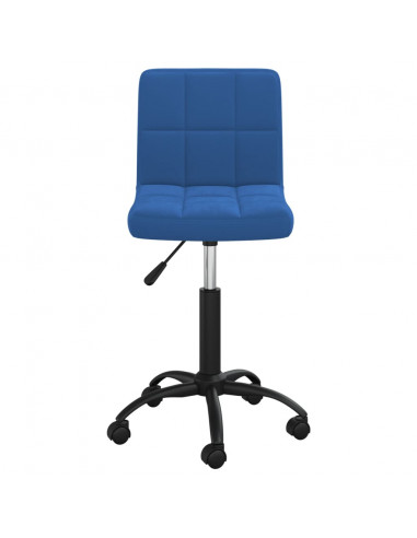 Sedia Girevole da Ufficio Blu in Velluto