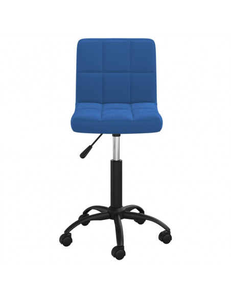 Sedia Girevole da Ufficio Blu in Velluto