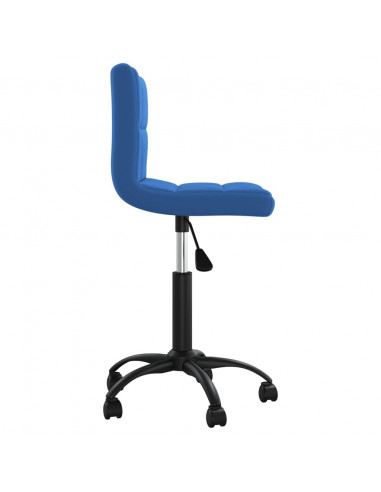 Sedia Girevole da Ufficio Blu in Velluto