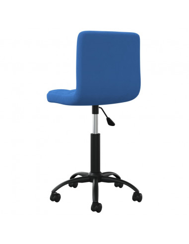 Sedia Girevole da Ufficio Blu in Velluto