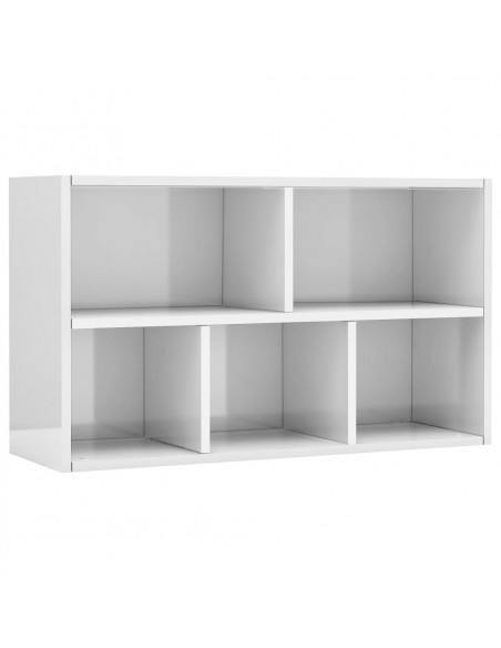 Libreria/Credenza Bianco Lucido 50x25x80 cm Legno Multistrato