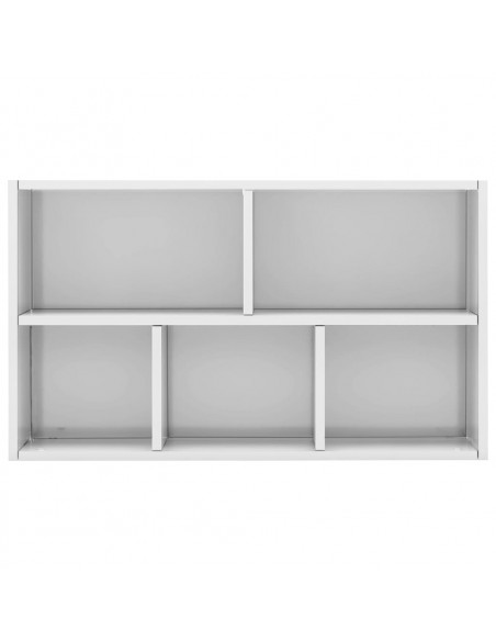 Libreria/Credenza Bianco Lucido 50x25x80 cm Legno Multistrato