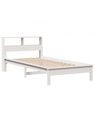 Letto con Libreria senza Materasso 75x190 cm in Legno Pino