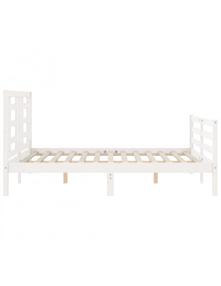 Giroletto con Testiera Bianco 140x200 cm in Legno Massello