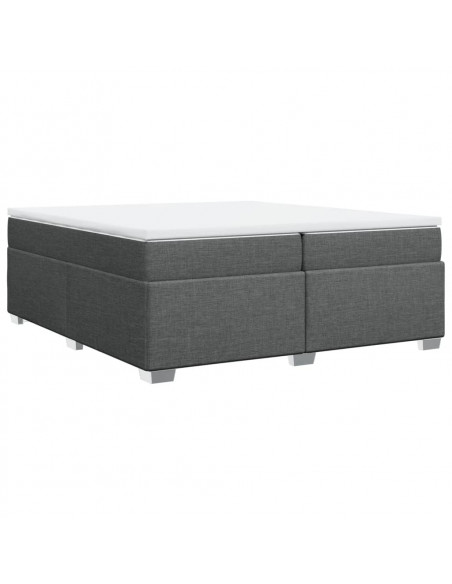 Giroletto a Molle con Materasso Grigio Scuro 200x200 cm Tessuto