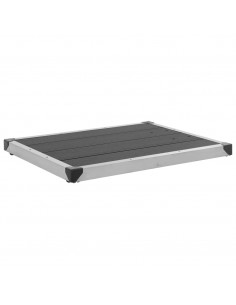 Piatto Doccia da Esterni in WPC e Acciaio Inox 80x62 cm Grigio 2