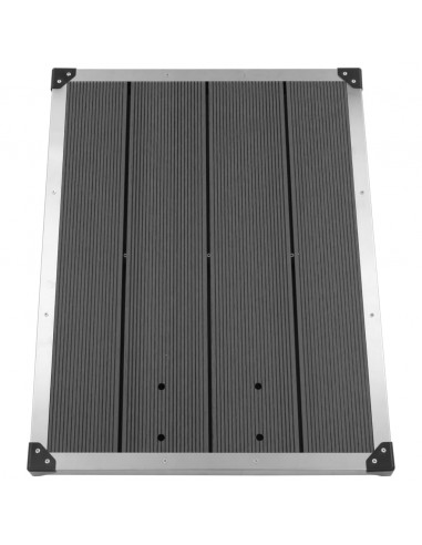 Piatto Doccia da Esterni in WPC e Acciaio Inox 80x62 cm Grigio