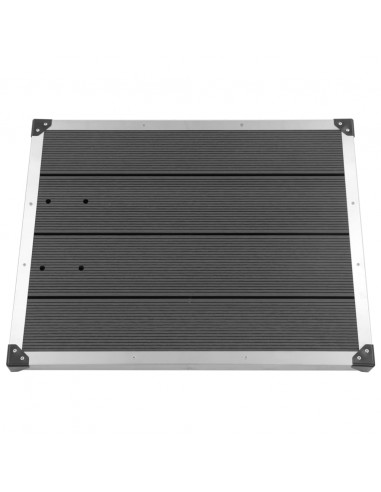 Piatto Doccia da Esterni in WPC e Acciaio Inox 80x62 cm Grigio