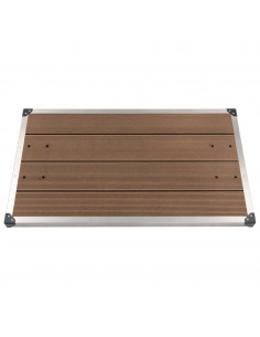 Piatto Doccia da Esterni in Acciaio Inox WPC 110x62 cm Marrone 2